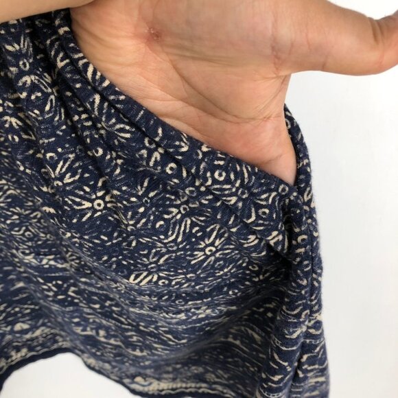 Lucky Brand  Blue Abstract Patterned Scoop Neck Jersey Midi Dress M - Picture 10 of 16